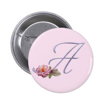 Pink Roses Monogram A