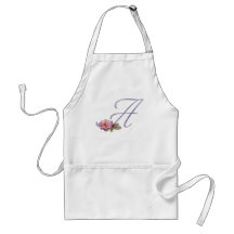 Pink Roses Monogram A Aprons