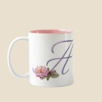 Pink Roses Monogram A mugs