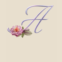 Pink Roses Monogram A t-shirts