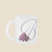 Pink Roses Monogram B mugs