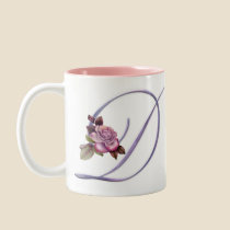 Pink Roses Monogram D mugs