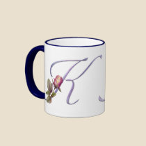 Pink Roses Monogram K mugs
