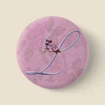 Pink Roses Monogram L buttons