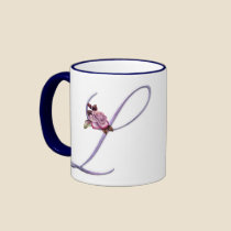 Pink Roses Monogram L mugs