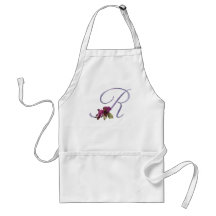 Pink Roses Monogram R Aprons