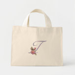 Pink Roses Monogram T Bags