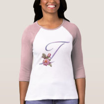 Pink Roses Monogram T t-shirts