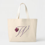 Pink Roses Monogram W Canvas Bags