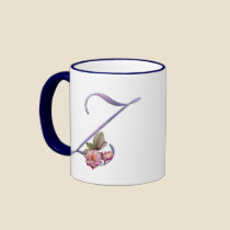 Pink Roses Monogram Z mugs