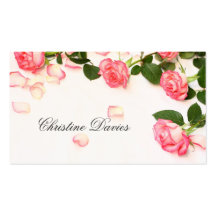 Pink roses on business card