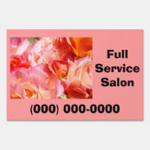 Pink Roses Outdoor Signs Full Service Salon