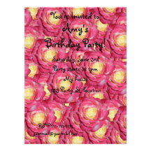 Pink roses personalized announcement