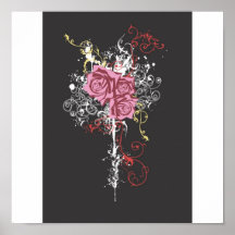 Pink roses Poster