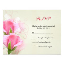 Pink Roses RSVP Card Personalized Invitations