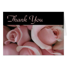 Pink Roses Thank You Card