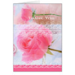 Pink roses, thank you card