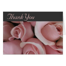 Pink Roses Thank You Card