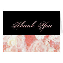 Pink Roses Thank You Card
