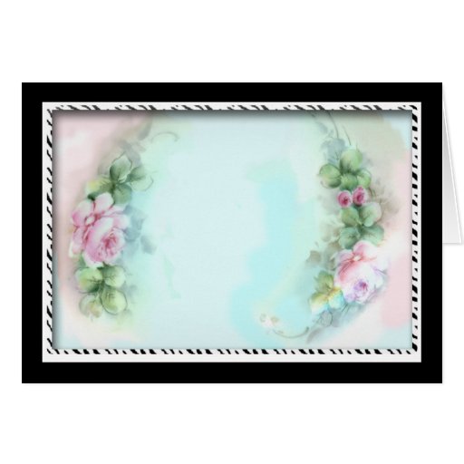 Pink Roses Victorian Style Design Greeting Cards