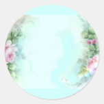 Pink Roses Victorian Style Design Stickers Tags