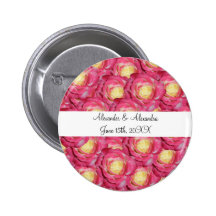 Pink roses wedding favours