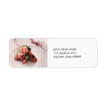 pink roses with linens address labels