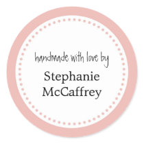 Pink rosette handmade custom label party favour