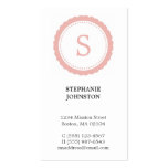 Pink rosette monogram elegant personal calling business card