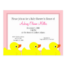 Pink Rubber Ducky Shower Invitation Post Card
