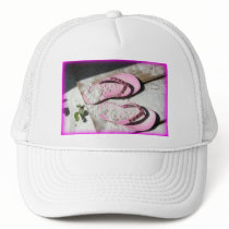 Pink sandy flip flop sandals on Florida beach