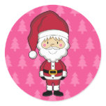 Pink Santa Claus Christmas Sticker