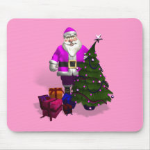 Pink Santa Claus Mouse Pad