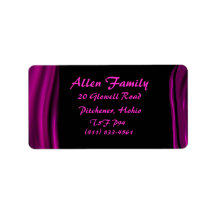 Pink Satin Curtains Address Label