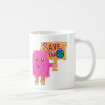 pink save the planet coffee mugs