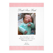 Pink Scallop Baby Announcement