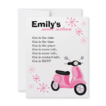 Pink Scooter Custom Invites