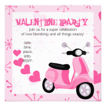 Pink Scooter with Hearts! Custom Announcements
