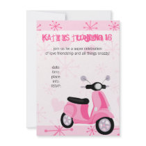 Pink Scooter with Hearts! Invites