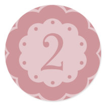 Pink Second Birthday Cupcake Toppers Stickers DIY
