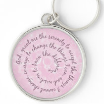 Pink Serenity Prayer Keychain - Customized