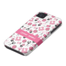 Pink Sewing iPhone 4 Case-Mate Barely There™