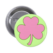 Pink Shamrock Button