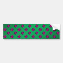 Pink shamrocks on green background bumper sticker