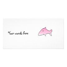 Pink shark photo card