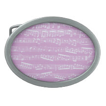 Pink Sheet Music Oval Belt Buckles
