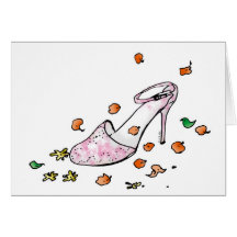 Pink shoe card