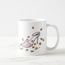 Pink shoe coffee mugs