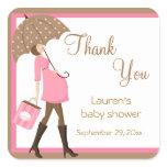 Pink Shopper Baby Shower Stickers