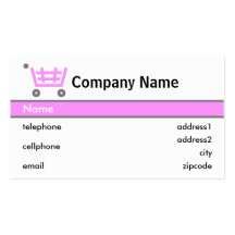 Pink Shopping Trolley Card Design Business Card Templates